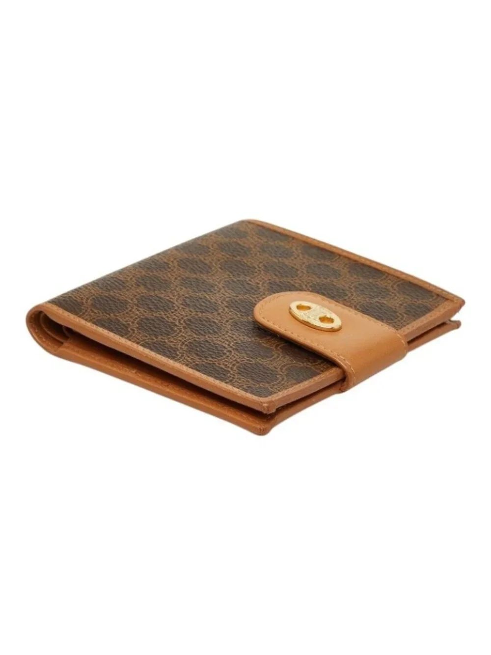 Celine Macadam Bifold Wallet Brown Leather